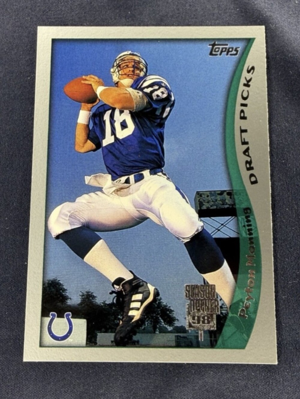 1998 TOPPS PEYTON MANNING RARE SILVER STAMP SEASON OPENER RC EDITION NM